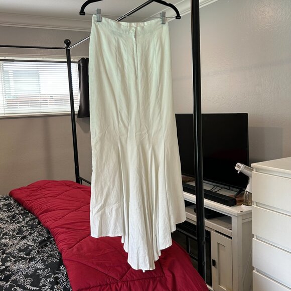 VTG 80s Jessica McClintock Edwardian Ivory Linen Skirt Set - Picture 6 of 16